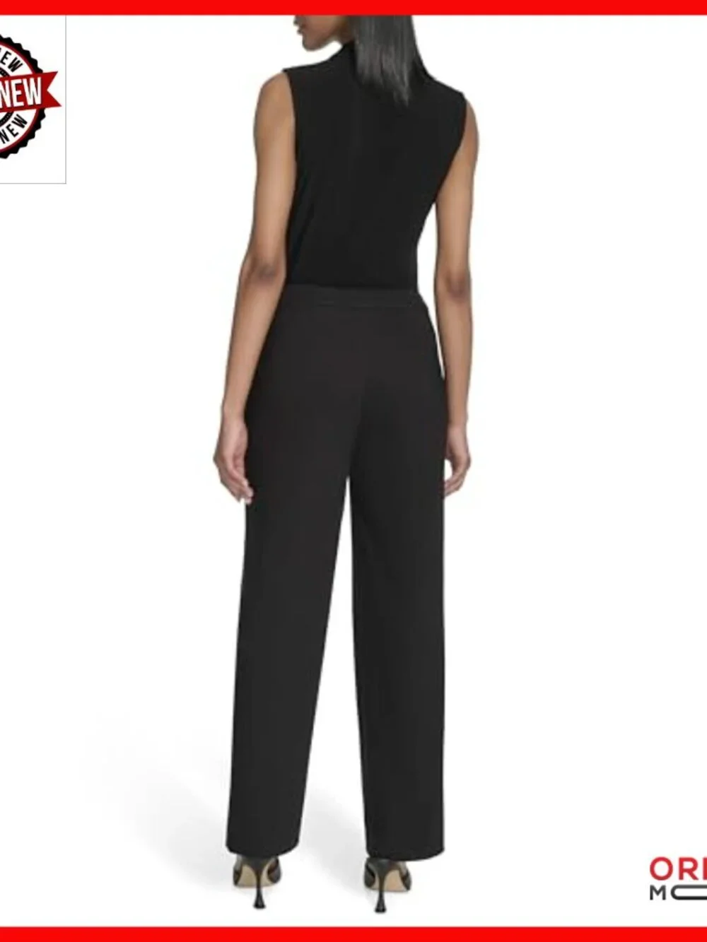 Straight Leg Work Trousers with Hidden Closure Gold Button Details